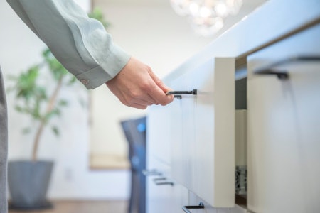 Choose Between Open or Closed Drawers, Doors and Shelves Depending on What You’ll Be Storing