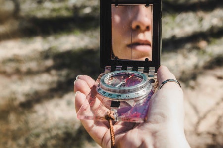 Get a Compass With a Sighting Mirror for a More Accurate Route