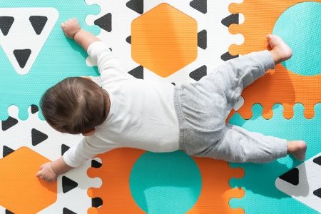 The Colours and Patterns of the Mat Will Help Keep Their Attention