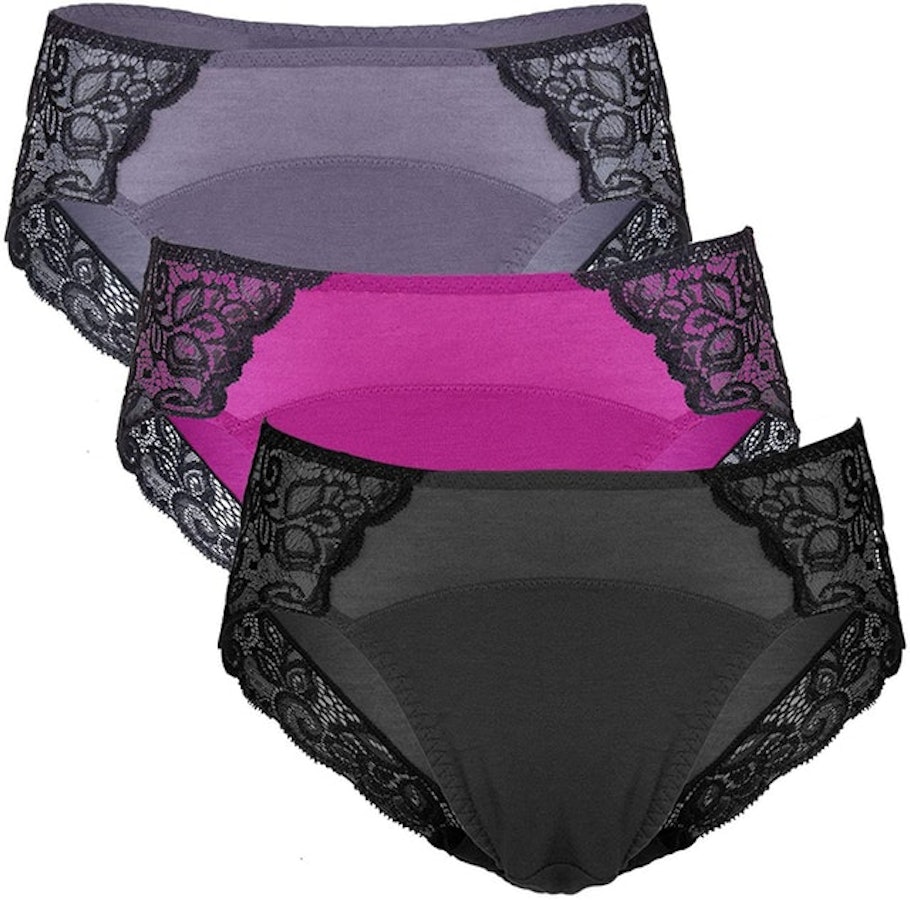 INNERSY Women's Cotton Period Underwear Washable Menstrual Briefs  Postpartum Panties 5-Pack(Black,Medium) at  Women's Clothing store