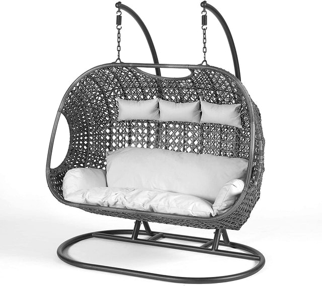 Suntime brampton rattan wicker outdoor 2025 hanging cocoon egg swing chair