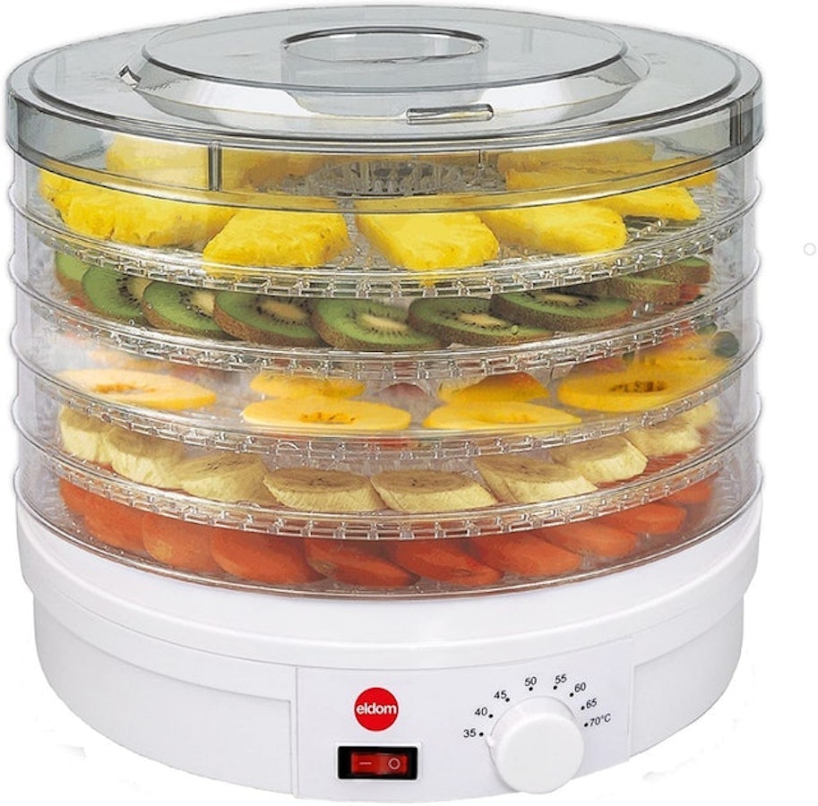 HOMCOM 5 Tier Food Dehydrator, 250W Stainless Steel Food Dryer Machine with  Adjustable Temperature, Silver