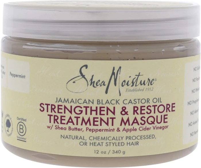 Shea Moisture Jamaican Black Castor Oil Strengthen Grow and Restore Treatment Masque Translation missing: en-GB.activerecord.decorators.item_part_image/alt