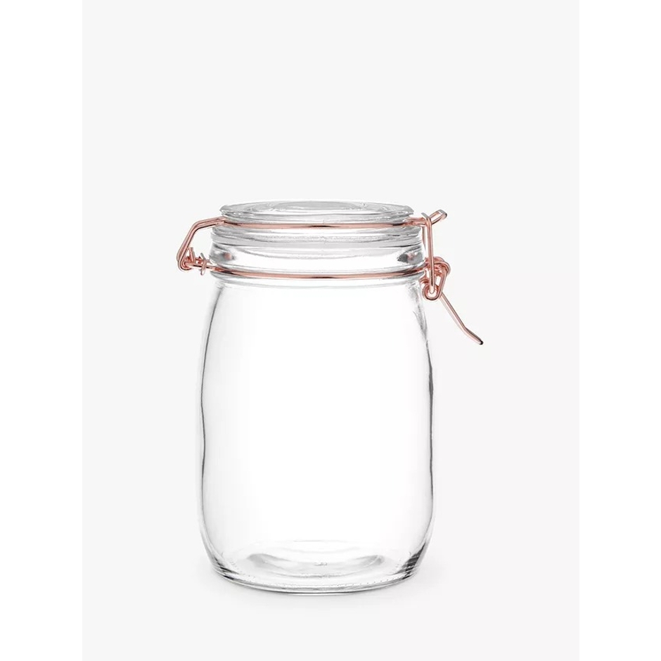 John Lewis & Partners Copper Wire Clip Top Airtight Glass Storage Jar Translation missing: en-GB.activerecord.decorators.item_part_image/alt