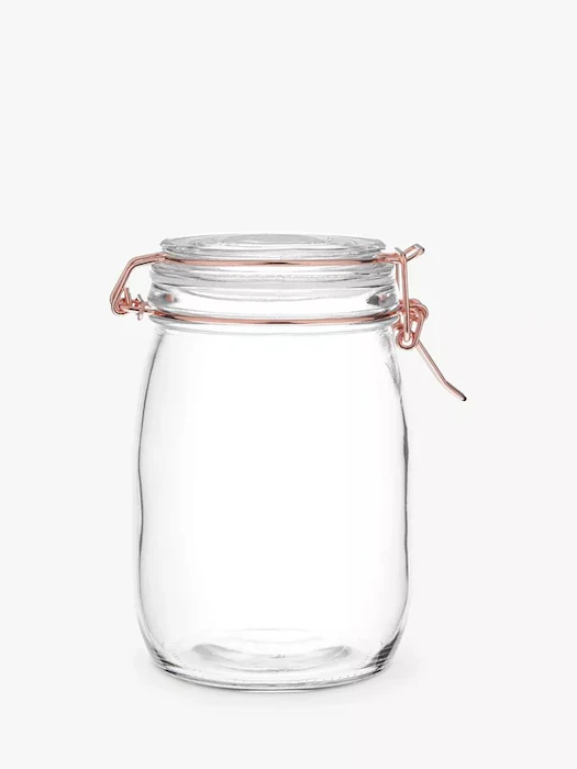 John Lewis & Partners Copper Wire Clip Top Airtight Glass Storage Jar Translation missing: en-GB.activerecord.decorators.item_part_image/alt