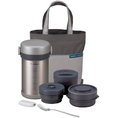 2. Zojirushi Ms. Bento Stainless Steel Lunch Jar Set – Grey