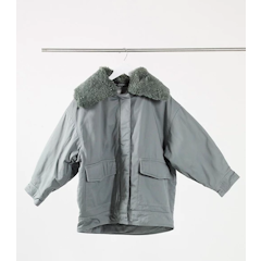 Petite Borg Collared Shacket With Quilted Liner