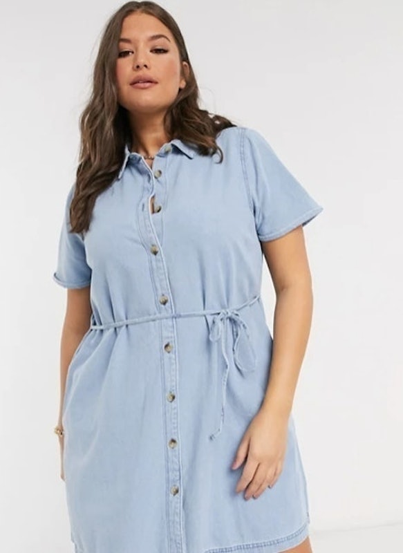 Soft Denim Smock Shirt Dress 1
