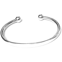 Solid 925 Sterling Silver Torque Bangle Bracelet