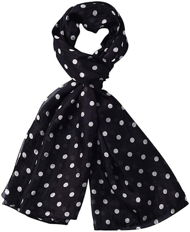100% Mulberry Silk Polka Dot Print Scarf 1