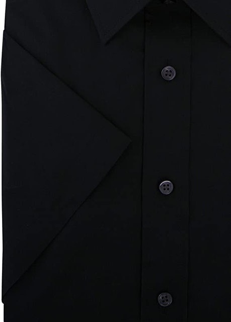 Short Sleeve Black Classic Fit Non-Iron Cotton Rich Shirt 3