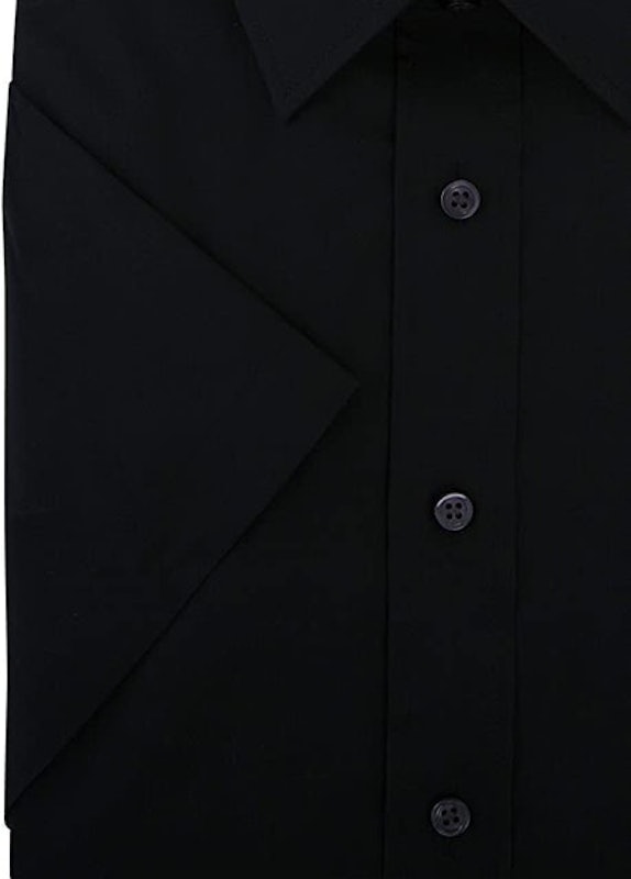 Short Sleeve Black Classic Fit Non-Iron Cotton Rich Shirt 3
