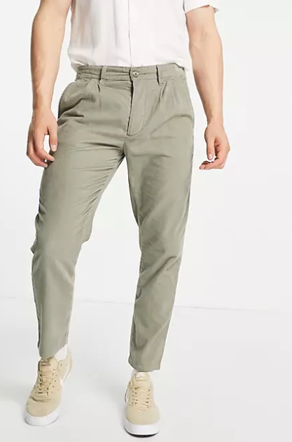 Cigarette Fit Trousers in Khaki Mini Cord 2