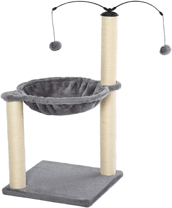 Cat Tree Hammock Tower with Sisal Scratching Post 1