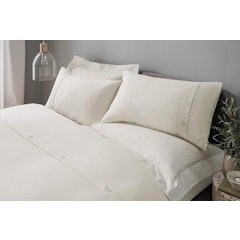 Waffle Bedding Set with Pillowcases - Cream