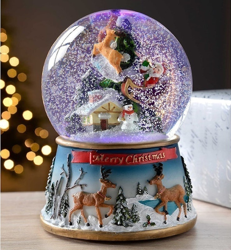 Santa and Sleigh Colour Changing Snow Globe 2