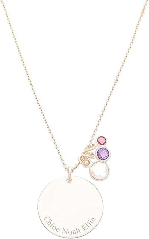 Family Disc and Birthstone Personalised Necklace 1