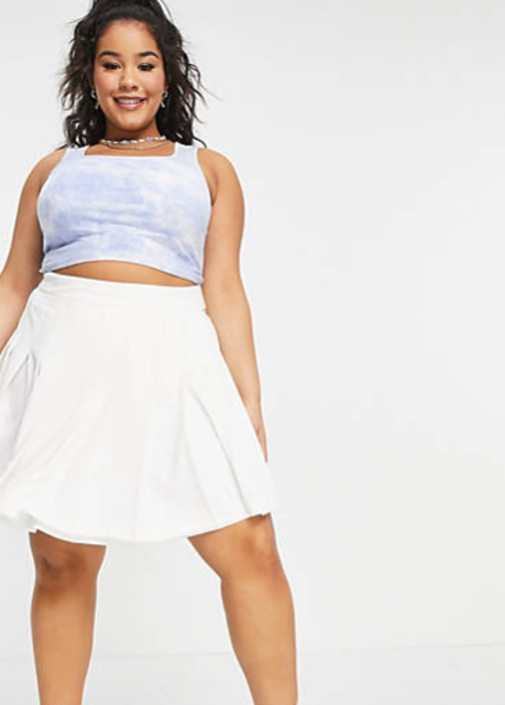 Plus Wrap Pleated Mini Skirt 2