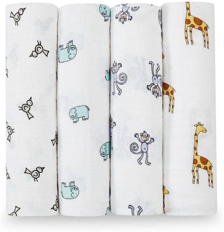 Jungle Jam Baby Swaddle Blanket, Pack of 4 2