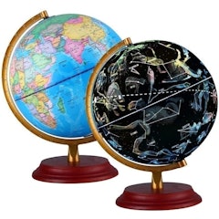 Illuminated World Globe With Constellation Pattern Night Mode