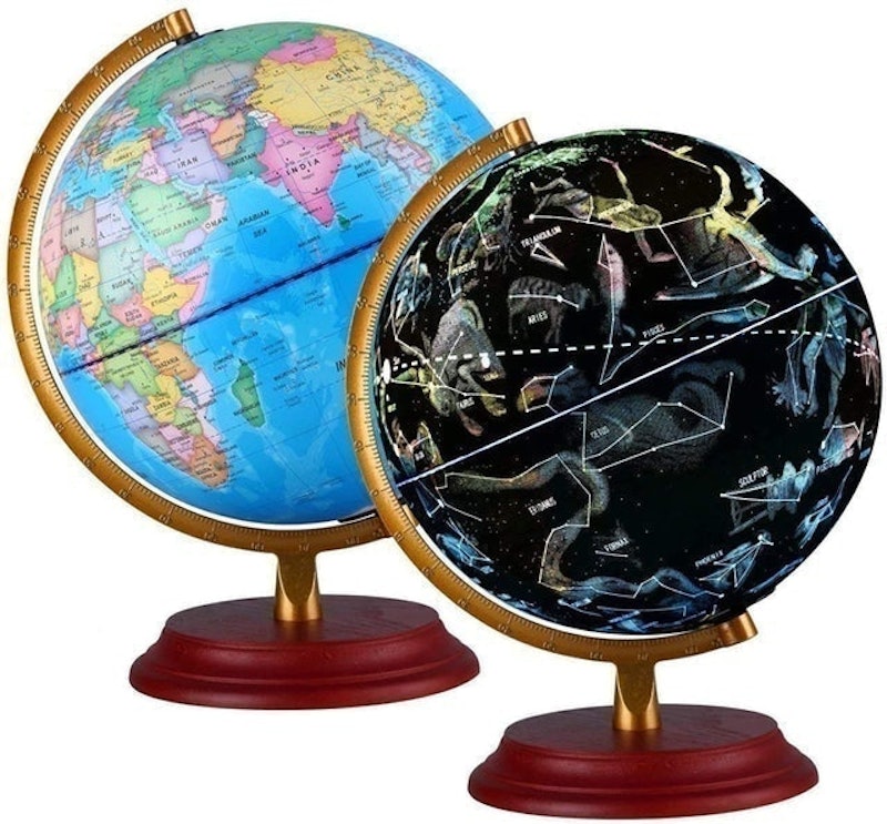 Illuminated World Globe With Constellation Pattern Night Mode 1