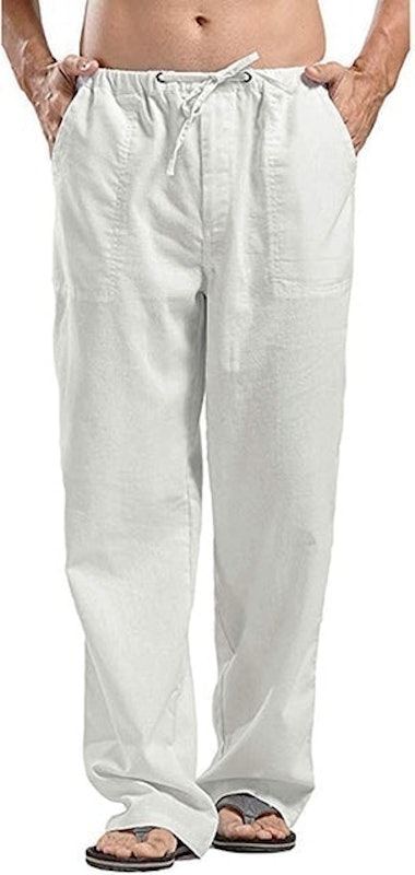 Men's Casual Linen Drawstring Yoga Pants 1