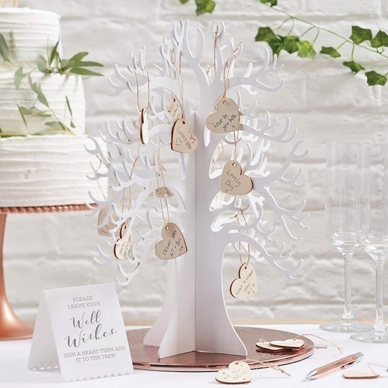 Wooden Wedding Guest Book Tree with Stand 1
