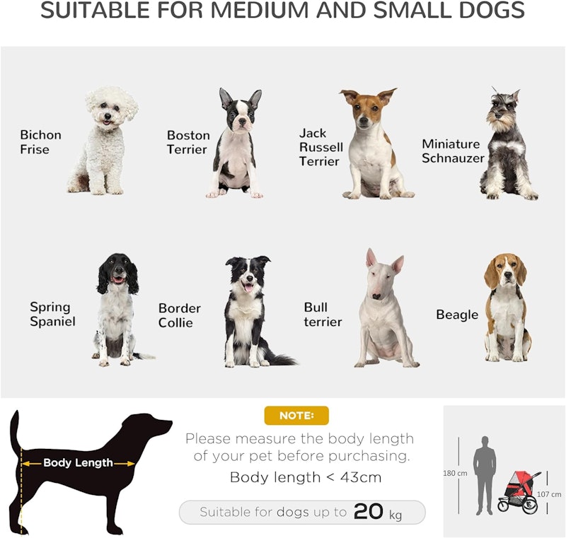 Pet Stroller Jogger for Medium, Small Dogs 7