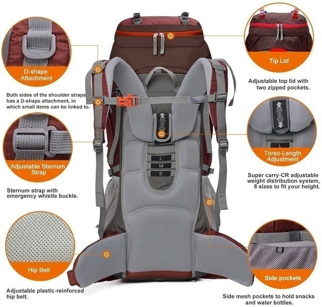 Hiking Backpack With Waterproof Internal Frame  2