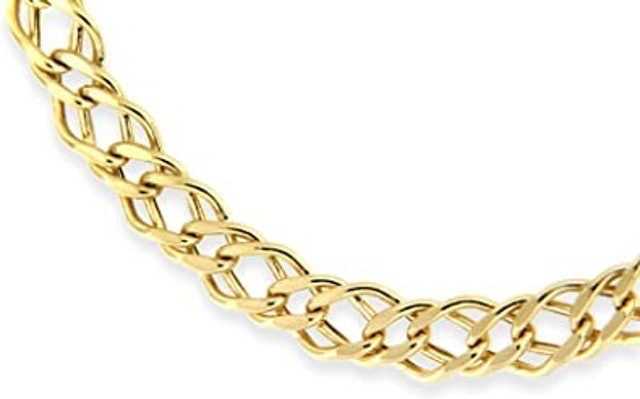 9 ct Hollow Double Diamond Cut Curb Bracelet 2