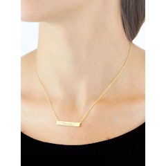 Personalised Horizontal Bar Initial Pendant Necklace