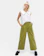 Monki Naomi Wide Leg Cord Trousers in Green 1