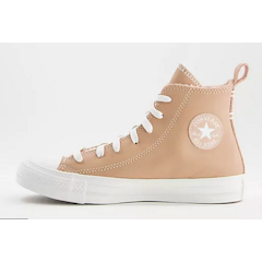 Chuck Taylor All Star Hi Cosy Club Trainers in Tan Leather