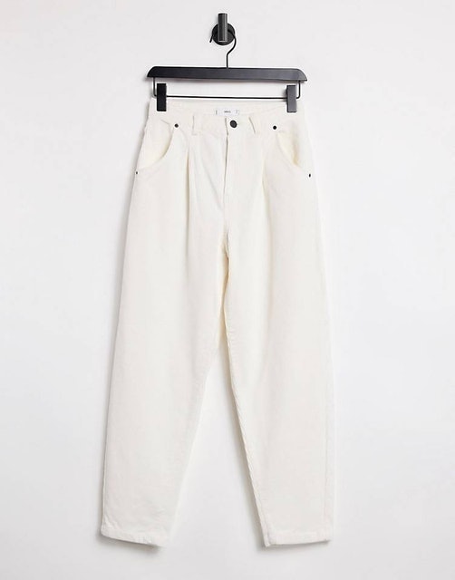 Slouchy Corduroy Trousers in Ecru 1