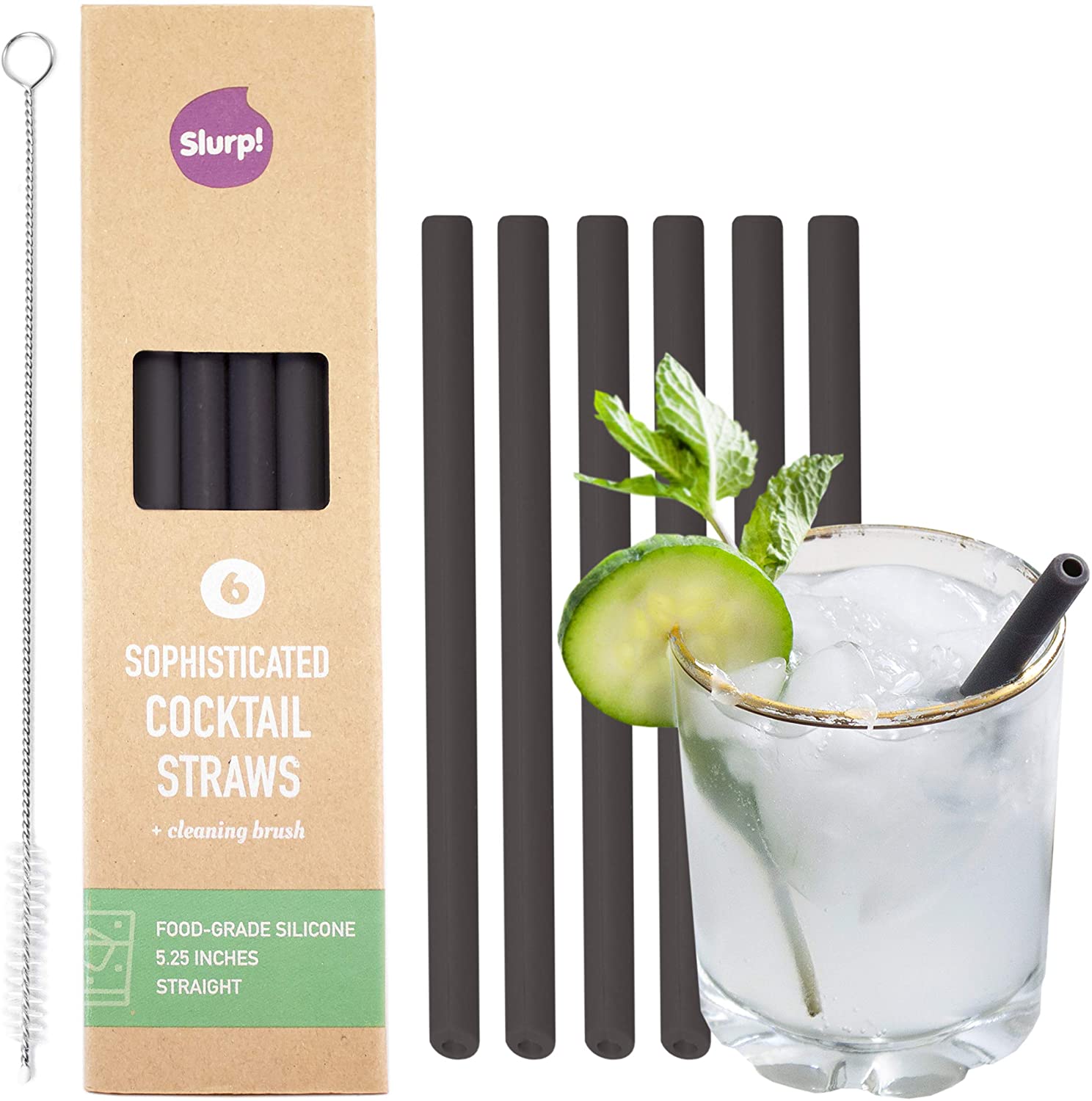 7. Slurp Silicone Cocktail Straws 6 Pack 1