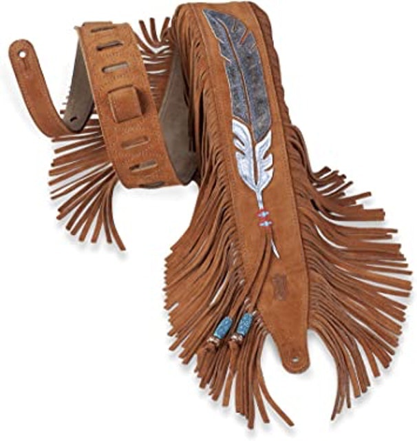 Native American Inspired Suede Guitar Strap 1