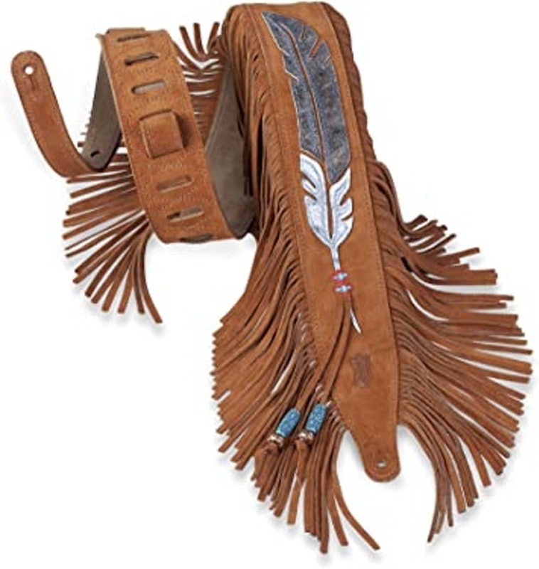 Native American Inspired Suede Guitar Strap 1