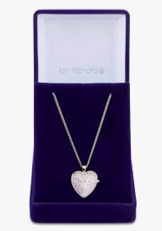 Cubic Zirconia Heart Locket Pendant Necklace 1