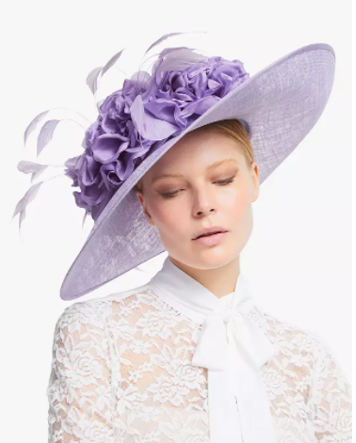 Lidia Wide Disc Rose Applique Occasion Hat 2