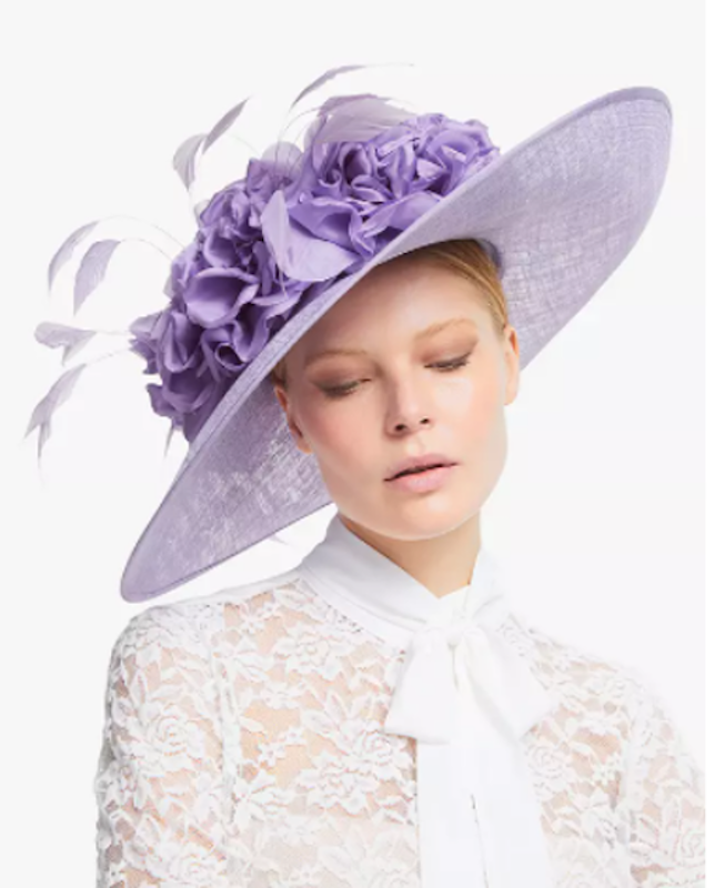 Lidia Wide Disc Rose Applique Occasion Hat 2