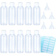 10 Pack 100 ml Clear Travel Bottles