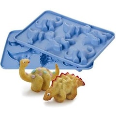6 Hole 3D Dinosaur Birthday Cake Silicone Mould (3 Species)