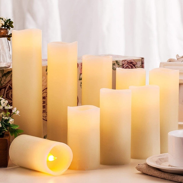 1. DANIP Ivory Flameless Candles 9 Pack 2