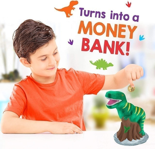 Paint Your Own Dinosaur Money Bank Craft Kit 2