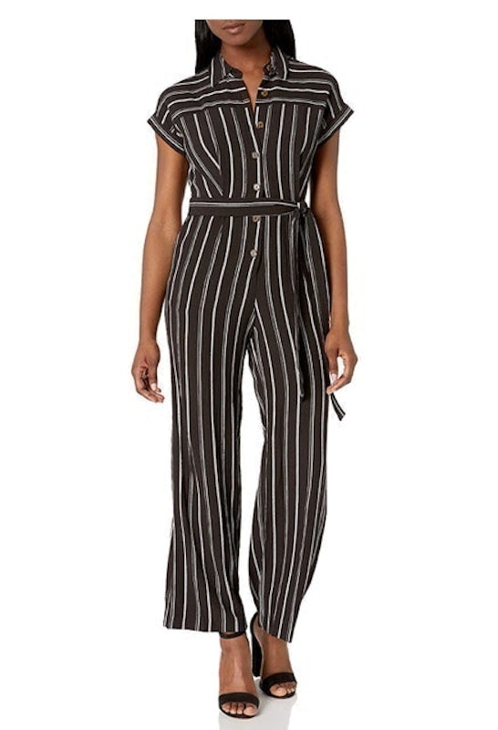 Short Sleeve Button Front Jumpsuit 1