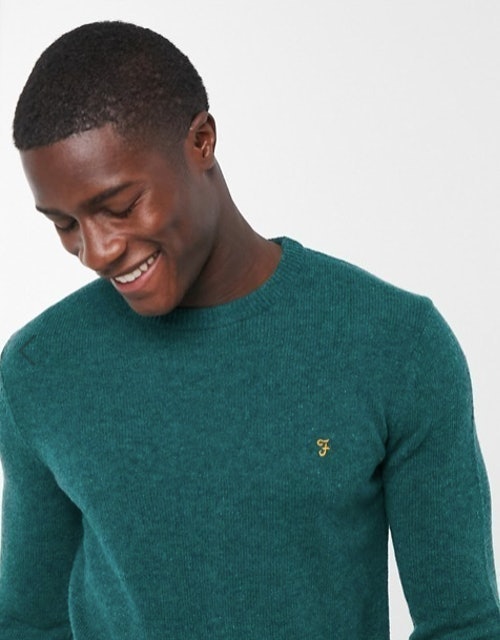 Rosecroft Wool Crew Neck Jumper - Emerald green 1