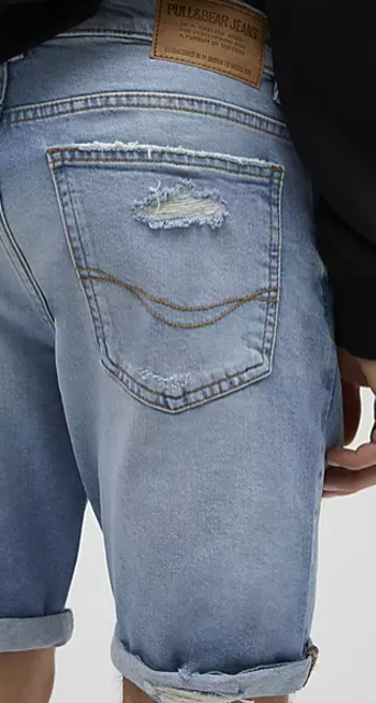 Slim Fit Denim Shorts With Rips 2