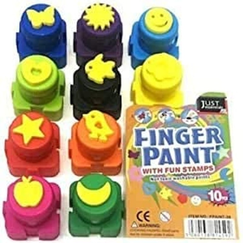 Colour Interlocking Finger Paint With Fun Stamps 1