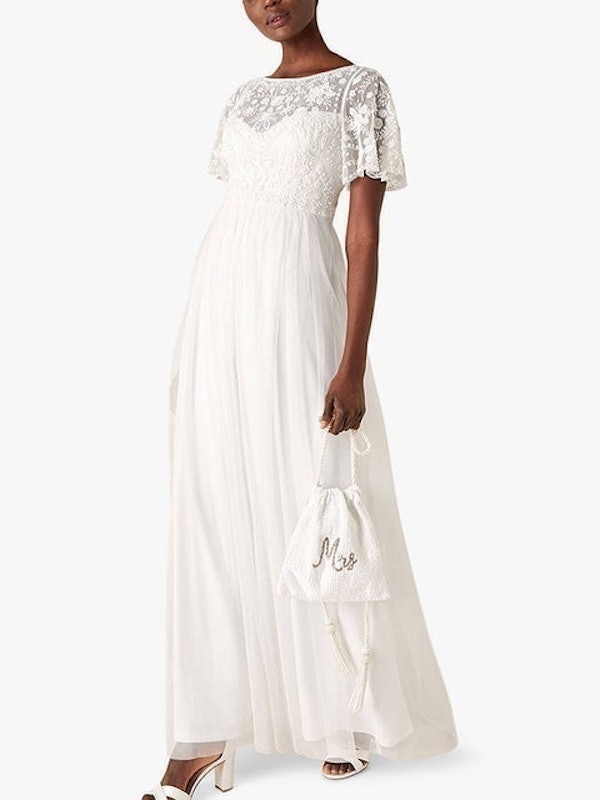 Shelly Angel Sleeve Bridal Maxi Dress 1