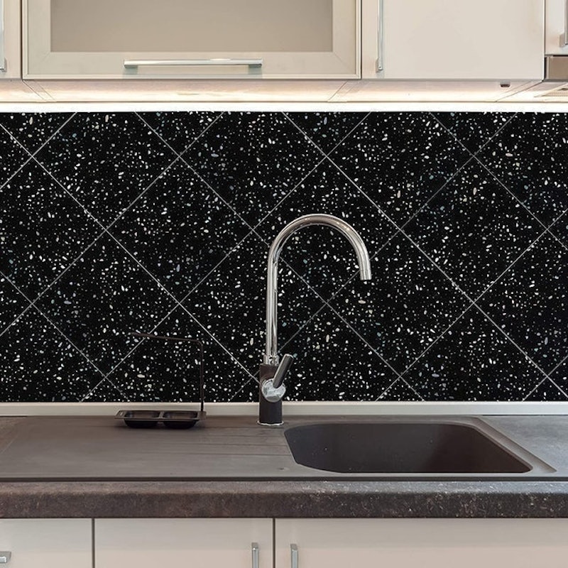Holographic Glitter Black Wall Tile Stickers 1